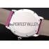 Replica Cartier Ronde Louis Cartier White Dial Stainless Steel Case Fuchsia Leather Strap