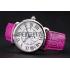 Replica Cartier Ronde Louis Cartier White Dial Stainless Steel Case Fuchsia Leather Strap