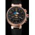 Replica Louis Vuitton Tambour LV Cup Regate Black Dial Rose Gold Case Black Leather Strap