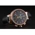 Replica Louis Vuitton Tambour LV Cup Regate Black Dial Rose Gold Case Black Leather Strap