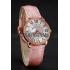 Cartier Ronde Louis Gold Diamond Case White Dial Pink Leather Bracelet 1454007