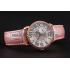 Cartier Ronde Louis Gold Diamond Case White Dial Pink Leather Bracelet 1454007