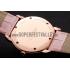 Cartier Ronde Louis Gold Diamond Case White Dial Pink Leather Bracelet 1454007