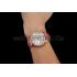 Cartier Ronde Louis Gold Diamond Case White Dial Pink Leather Bracelet 1454007