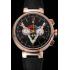 Cheap Louis Vuitton Tambour LV Cup Regate Black and White Dial Rose Gold Case Black Leather Strap