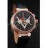 Cheap Louis Vuitton Tambour LV Cup Regate Black and White Dial Rose Gold Case Black Leather Strap