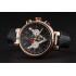 Cheap Louis Vuitton Tambour LV Cup Regate Black and White Dial Rose Gold Case Black Leather Strap