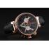 Cheap Louis Vuitton Tambour LV Cup Regate Black and White Dial Rose Gold Case Black Leather Strap