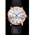 Cartier Ronde Louis Cartier White Dial Gold Case Black Leather Strap Replica