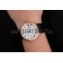 Cartier Ronde Louis Cartier White Dial Gold Case Black Leather Strap Replica