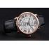 Cartier Ronde Louis Cartier White Dial Gold Case Black Leather Strap Replica