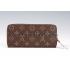 Replica Louis Vuitton Monogram Canvas Zippy Wallet With Rose Leather Zipper Pull 608253