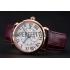 Cartier Ronde Louis Cartier White Dial Gold Case Purple Leather Strap