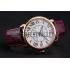 Cartier Ronde Louis Cartier White Dial Gold Case Purple Leather Strap