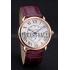 Cartier Ronde Louis Cartier White Dial Gold Case Purple Leather Strap