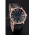 Cartier Ronde Louis Cartier Black Dial Gold Case Diamond Bezel Black Leather Strap