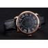 Cartier Ronde Louis Cartier Black Dial Gold Case Black Leather Strap