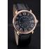 Cartier Ronde Louis Cartier Black Dial Gold Case Black Leather Strap