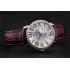 Cartier Ronde Louis Silver Diamond Case White Dial Purple Leather Bracelet 1454009