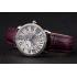 Cartier Ronde Louis Silver Diamond Case White Dial Purple Leather Bracelet 1454009