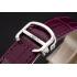 Cartier Ronde Louis Silver Diamond Case White Dial Purple Leather Bracelet 1454009