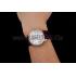 Cartier Ronde Louis Silver Diamond Case White Dial Purple Leather Bracelet 1454009