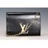 Cheap Louis Vuitton Chain Louise Patent Leather Black