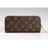 Louis Vuitton Monogram Canvas Zippy Wallet With Green Leather Zipper Pull 608254