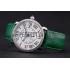 Cartier Ronde Louis Cartier White Dial Stainless Steel Case Diamond Bezel Green Leather Strap