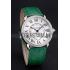 Cartier Ronde Louis Cartier White Dial Stainless Steel Case Diamond Bezel Green Leather Strap