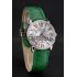 Replica Cartier Ronde Louis Silver Diamond Case White Dial Green Leather Bracelet 1454012