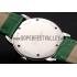 Replica Cartier Ronde Louis Silver Diamond Case White Dial Green Leather Bracelet 1454012