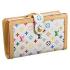 Louis Vuitton Monogram Multicolore M92987 White Cow Leather Ladies Wallet