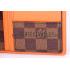 Cheap Louis Vuitton Ebene Damier Brazza Wallet with Orange Leather Trim