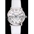 Cartier Ronde Louis Cartier White Dial Stainless Steel Case White Leather Strap