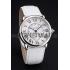 Cartier Ronde Louis Cartier White Dial Stainless Steel Case White Leather Strap