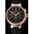 Cheap Louis Vuitton Tambour LV277 Chronograph Black Dial Rose Gold Case Black Leather Strap