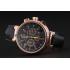 Cheap Louis Vuitton Tambour LV277 Chronograph Black Dial Rose Gold Case Black Leather Strap