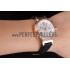 Louis Vuitton Tambour Black Leather Bracelet White Dial 801418 Replica