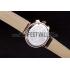 Louis Vuitton Tambour Black Leather Bracelet White Dial 801418 Replica