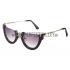 Miu Miu Rounded Cut Off Cat-Eye Black Sunglasses 308040