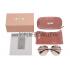 Miu Miu Oversized Square Half Frames Printed Sunglasses 307898