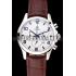 Omega Chronograph White Dial Blue Numerals Stainless Steel Case Brown Leather Strap