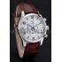 Omega Chronograph White Dial Blue Numerals Stainless Steel Case Brown Leather Strap