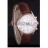 Omega DeVille Rose Gold Bezel with White Dial and Brown Leather Strap  621570