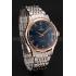 Omega De Ville Blue Dial Rose Gold Case Two Tone Bracelet 1453783