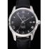 Omega DeVille Black Dial Stainless Steel Case Black Leather Strap  622829