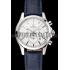 Omega Chronograph White Dial Stainless Steel Case Blue Leather Strap