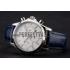 Omega Chronograph White Dial Stainless Steel Case Blue Leather Strap