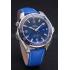 Cheap Omega Seamaster Planet Ocean GMT Blue Dial Blue Leather Band   622394